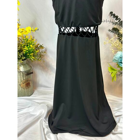 Runaway The Label Mae Partially See Through Maxi Dress Black S - Picture 12 of 14